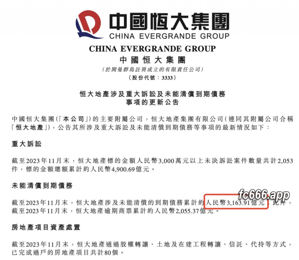 2023123121 恒大负债高达3163亿元，管理层变动与资产接管成焦点
